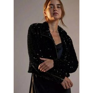 Maeve sequin Moto jacket